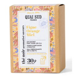 THÉ NOIR FIGUE ORANGE MIEL - BOÎTE 15 INFUSETTES - QUAI SUD
