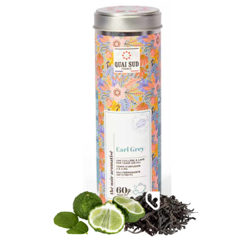 Thé Noir Earl Grey - Boîte ronde 60g - QUAI SUD