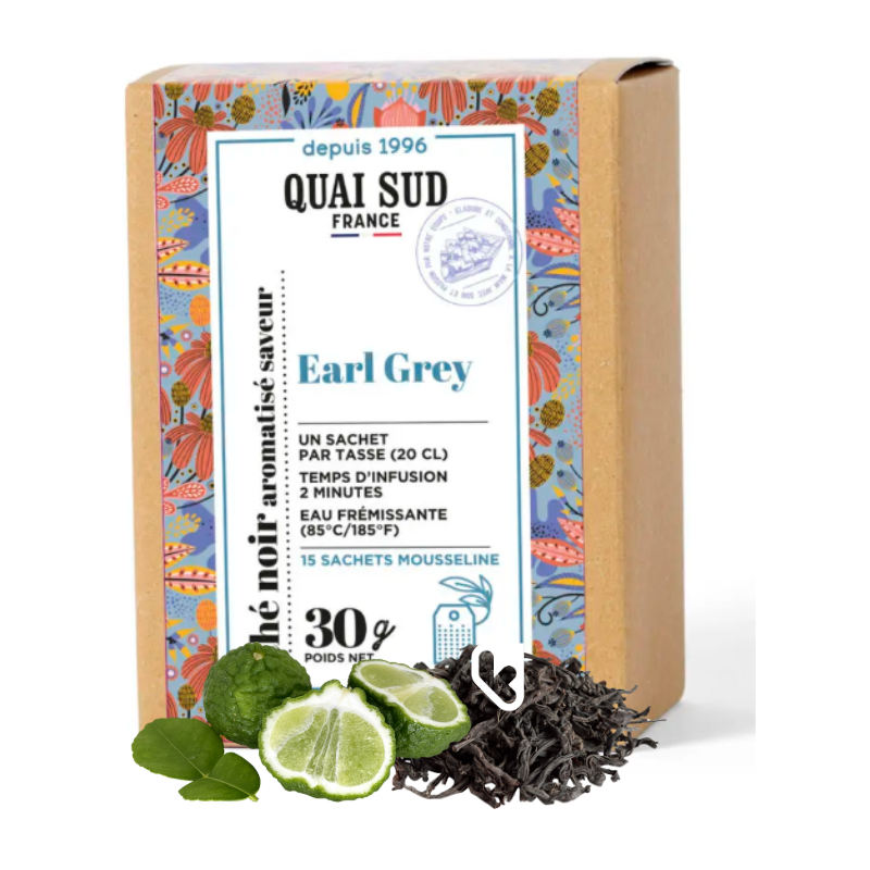 THÉ NOIR EARL GREY - BOÎTE 15 INFUSETTES - QUAI SUD