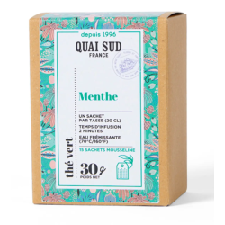 THÉ VERT MENTHE - BOÎTE 15 INFUSETTES - QUAI SUD
