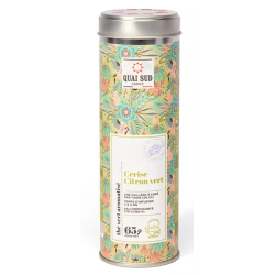 Thé Vert Cerise, Citron vert - Boîte ronde 65g- QUAI SUD