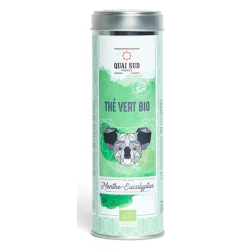 Thé Vert BIO Menthe, Eucalyptus - Boîte ronde 75g - QUAI SUD
