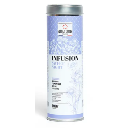 INFUSION "SWEET NIGHT" Rooibos, Camomille, Pêche et Lavande - BOÎTE RONDE 100G - QUAI SUD