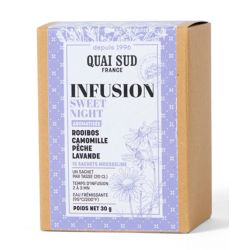INFUSION "SWEET NIGHT" Rooibos, Camomille, Pêche et Lavande  - BOÎTE 15 INFUSETTES - QUAI SUD