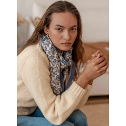 GRAND FOULARD INDIEN - KIALA CÉLESTE - BINDI ATELIER