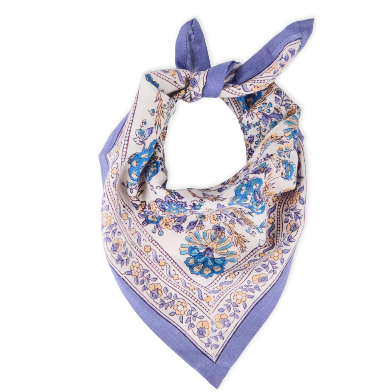 PETIT  FOULARD INDIEN - KIALA CÉLESTE - BINDI ATELIER