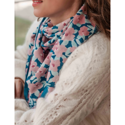 GRAND FOULARD INDIEN - POSY OPALE - BINDI ATELIER