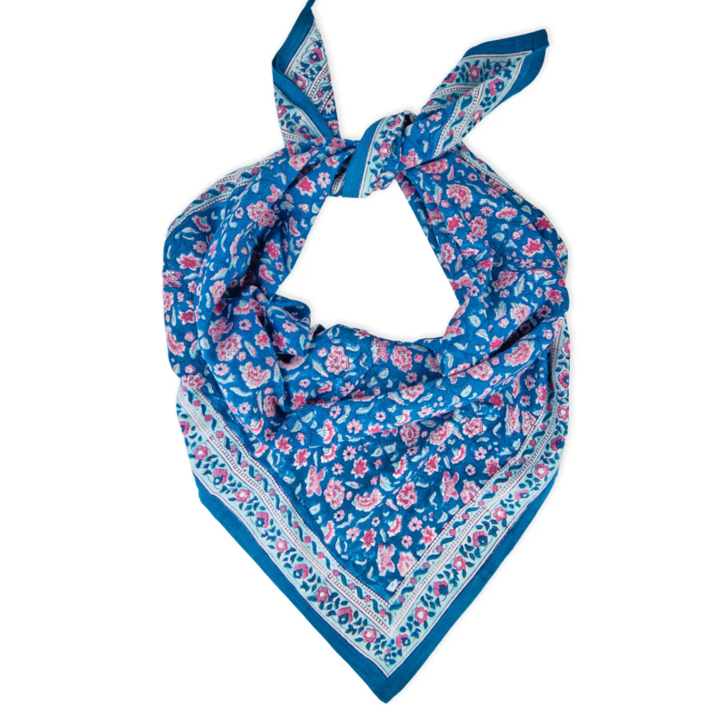 GRAND FOULARD INDIEN - EDEL AQUA - BINDI ATELIER