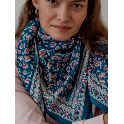 GRAND FOULARD INDIEN - EDEL AQUA - BINDI ATELIER