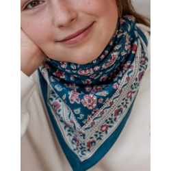 PETIT  FOULARD INDIEN - EDEL AQUA  - BINDI ATELIER