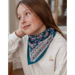PETIT  FOULARD INDIEN - EDEL AQUA  - BINDI ATELIER