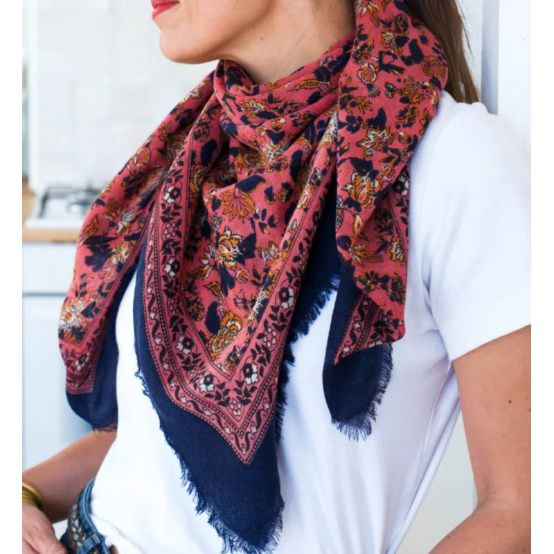 FOULARD EN LAINE - OUNA PINK - BINDI ATELIER