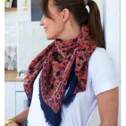FOULARD EN LAINE - OUNA PINK - BINDI ATELIER