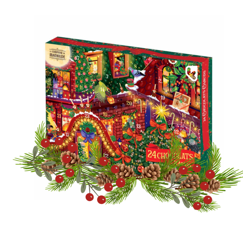 COFFRET 24 CHOCOLATS CHAUDS EN ATTENDANT NOEL 24X25G - LE COMPTOIR DE