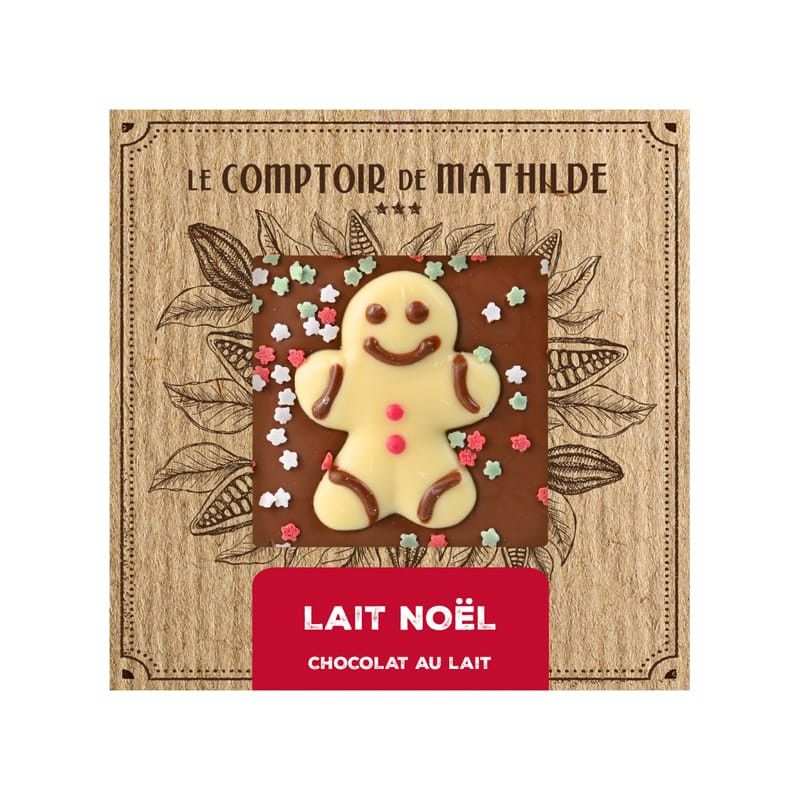 TABLETTE CHOCOLAT LAIT NOEL 80G - LE COMPTOIR DE MATHILDE