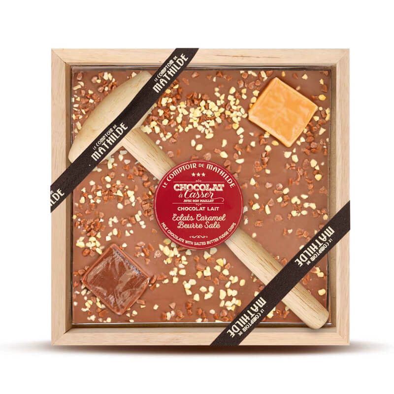 CHOCOLAT À CASSER LAIT CARAMEL BEURRE SALE 350G - LE COMPTOIR DE MATHI