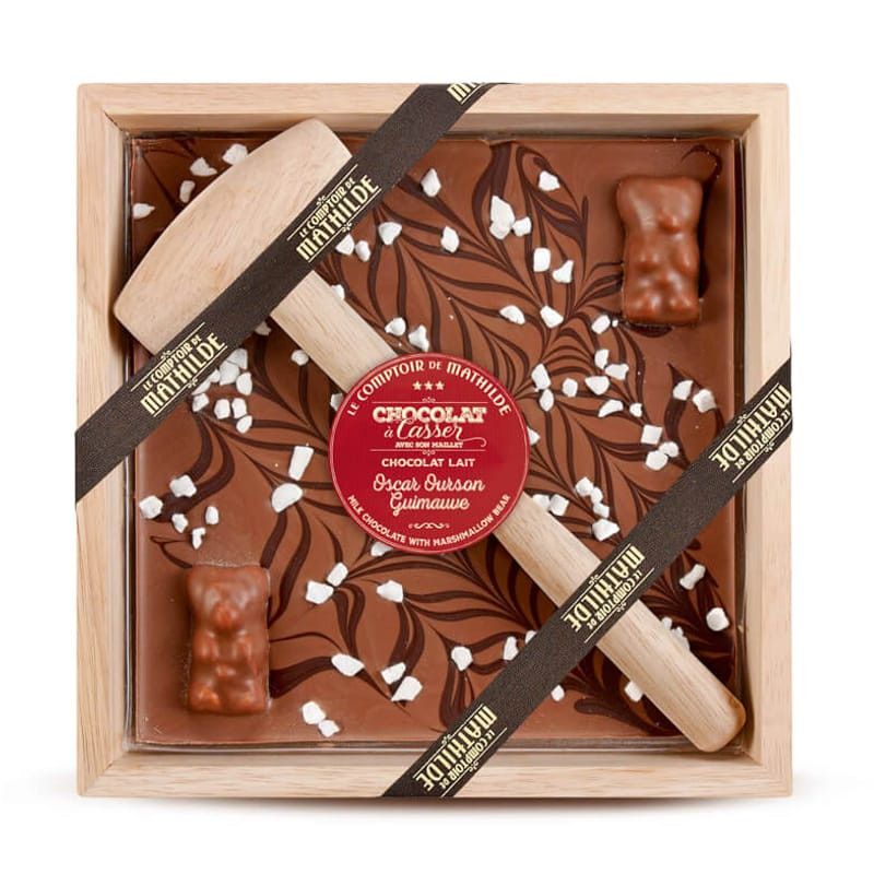 CHOCOLAT À CASSER LAIT OSCAR GUIMAUVE 350G - LE COMPTOIR DE MATHILDE