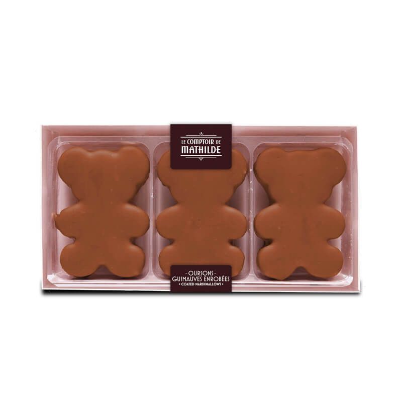 COFFRET 3 OURSONS GUIMAUVES CHOCOLAT LAIT 90g - LE COMPTOIR DE MATHILDE