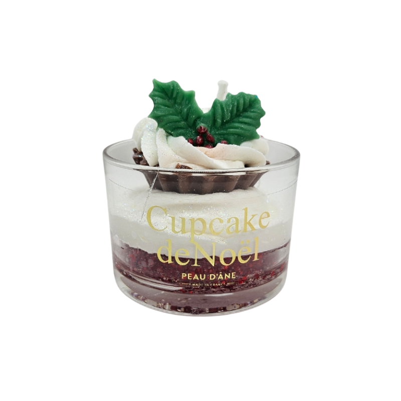 BOUGIE CUPCAKE NOEL FRAISE 2025 - PEAU D'ÂNE