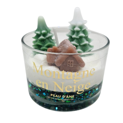 BOUGIE VERRINE MONTAGNE EN NEIGE - PEAU D'ÂNE
