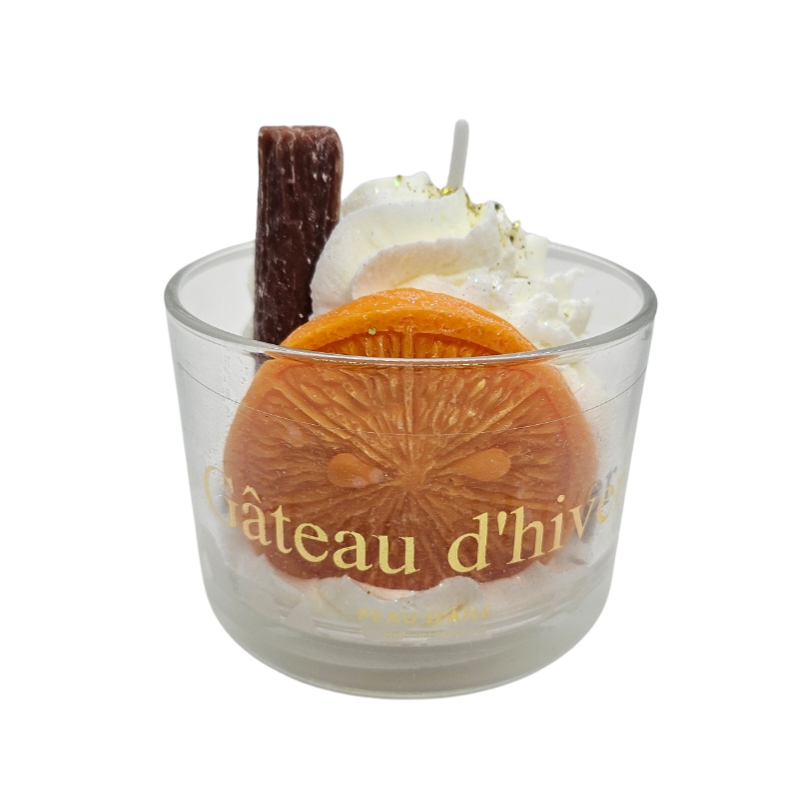 BOUGIE VERRINE GÂTEAU D'HIVER ORANGE CANNELLE - PEAU D'ÂNE