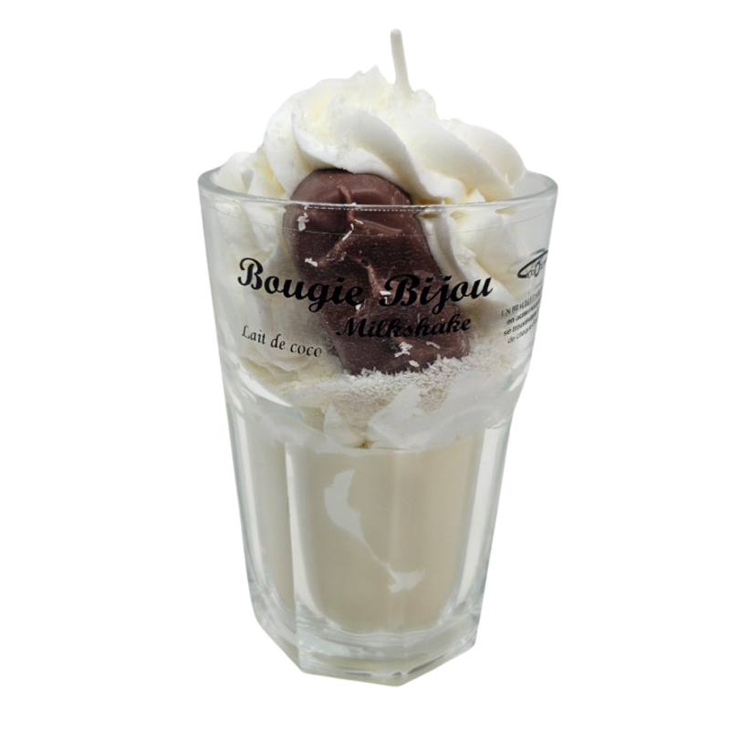 Bougie Milkshake Coco - Avec Bijou Strass - PEAU D'ÂNE