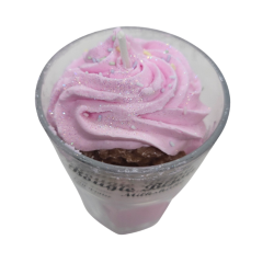 Bougie Milkshake - Lait Fraise - Avec Bijou Strass - PEAU D'ÂNE
