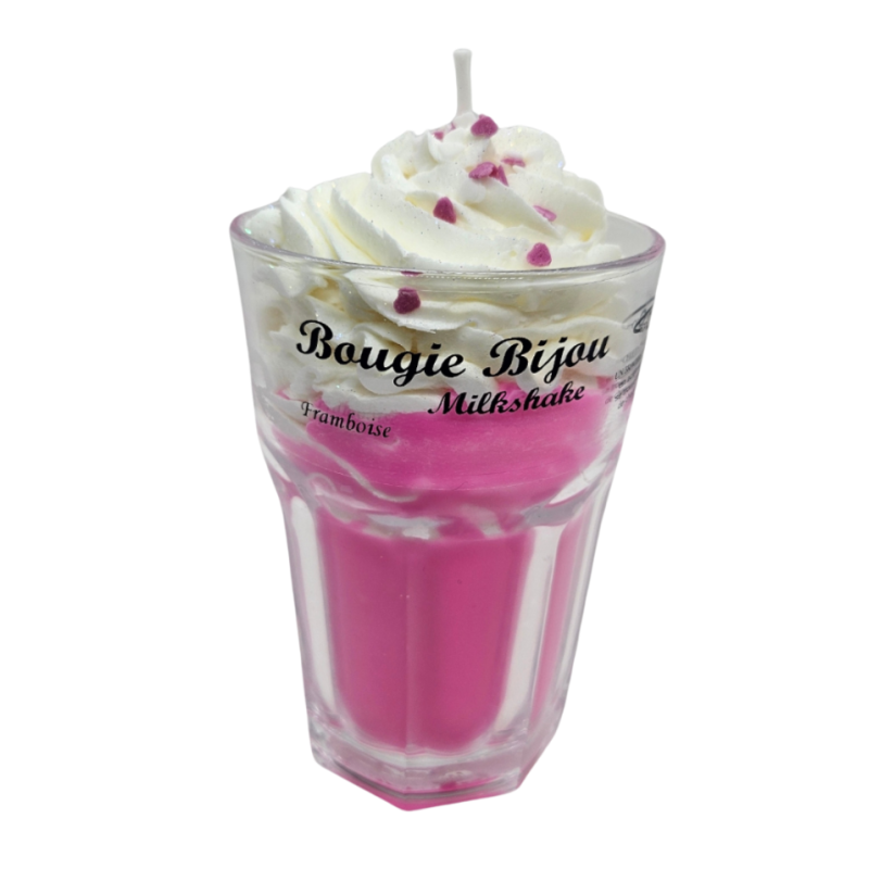 Bougie Milkshake - Délicieuses Framboises - Avec Bijou Strass - PEAU D'ÂNE