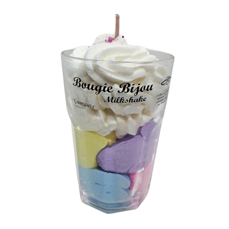 Bougie Milkshake - Guimauve - Avec Bijou Strass - PEAU D'ÂNE