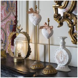 DÉCOR PARFUMÉ CŒUR BRODÉ - ROSE ELIXIR - MATHILDE.M