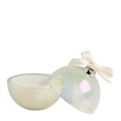 BOUGIE PARFUMÉE DÉCORATIVE BOULE DE NOËL - Fête Nacrée - MUSC IRISE - MATHILDE.M