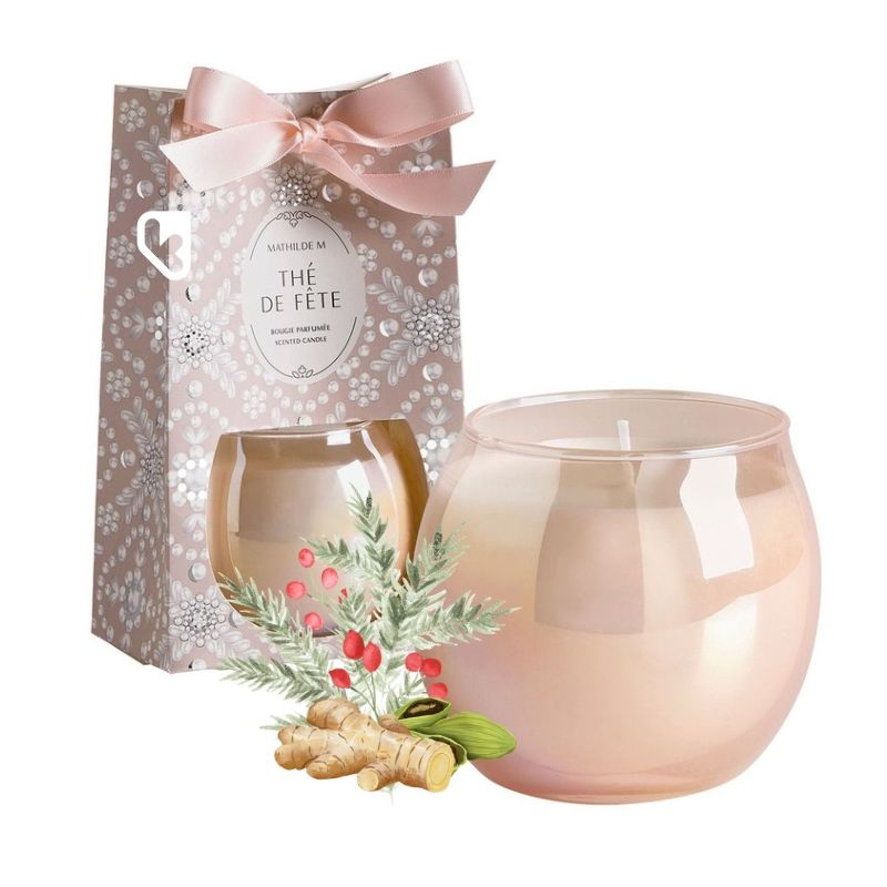 BOUGIE PARFUMÉE FÊTE NACRÉE 170G THE DE FETE- M.ATHILDE.M