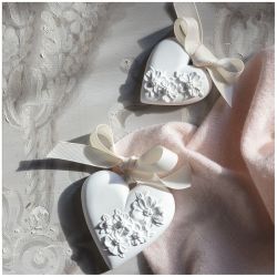 DÉCOR PARFUMÉ - COEUR FLEURI PETIT MODÈLE - BOIS DE CACHEMIRE- MATHILDE.M