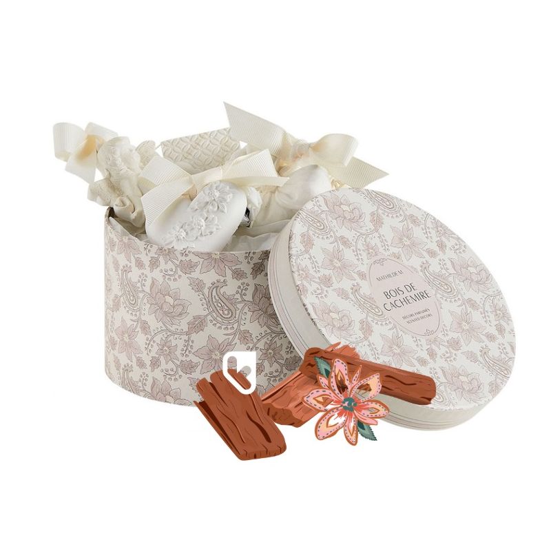 COFFRET DE 5 DÉCORS PARFUMÉS - BOIS DE CACHEMIRE - MATHILDE. M
