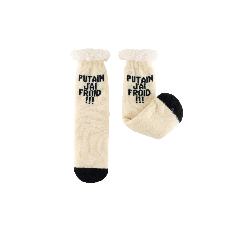 CHAUSSETTES SHERPA - PUTAIN J'AI FROID - DERRIERE LA PORTE