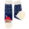 CHAUSSETTES SHERPA PÈRE NOËL BLEU - DERRIÈRE LA PORTE