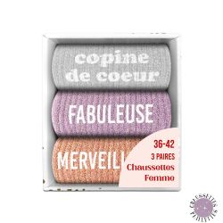COFFRET TRIO CHAUSSETTES PAILLETTES COPINE DE COEUR