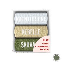 Coffret Trio de Chaussettes à paillettes - Aventurière, Rebelle, Sauvage.