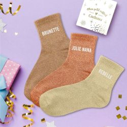 Coffret Trio de Chaussettes à Paillettes - Brunette, Jolie Nana - Rebelle