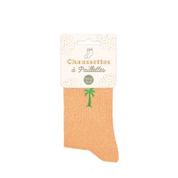 Chaussettes à paillettes - Palmier