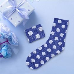 Chaussettes à paillettes - Bleu coquillage