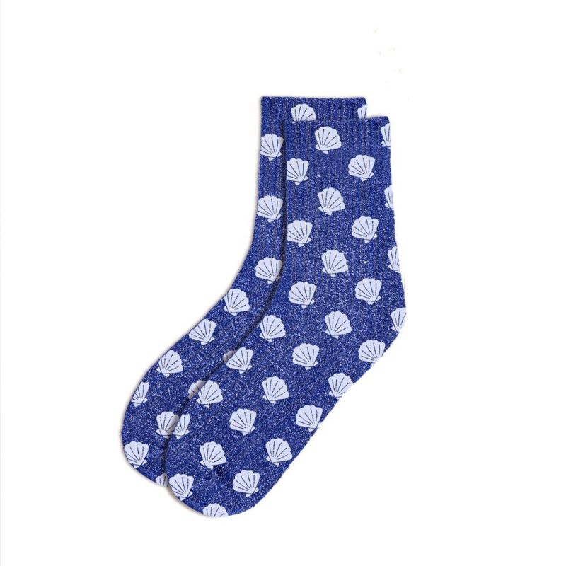 Chaussettes à paillettes - Bleu coquillage