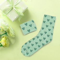 Chaussettes à paillettes - Vert menthe Coeur