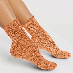 Chaussettes feston à paillettes - Pêche
