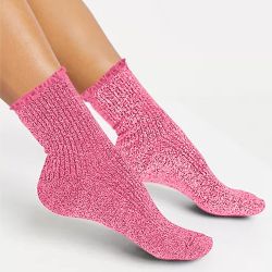 Chaussettes feston à paillettes - Rose