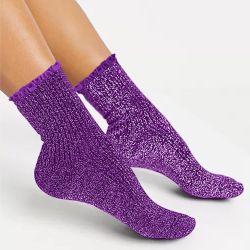 Chaussettes feston à paillettes - Violet