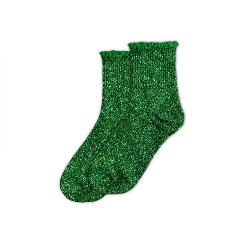 Chaussettes feston à paillettes - Vert