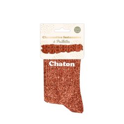 Chaussettes feston à paillettes - Chaton