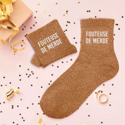 Chaussettes à paillettes - Fouteuse de merde