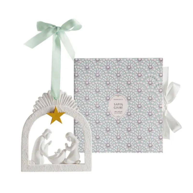 CRÈCHE DE NOEL PARFUMÉE FÊTE NACRÉE SAPIN GIVRÉ- M.ATHILDE.M